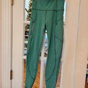 RAINIER HIGH RISE LEGGING TIGHT, SIZE XS, AQUA GREEN/BLUE